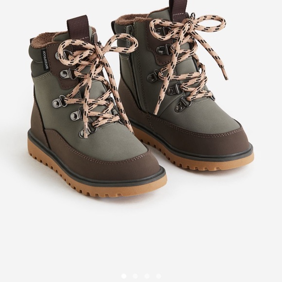 H&M waterproof laced boots size 11 toddler - Picture 2 of 8